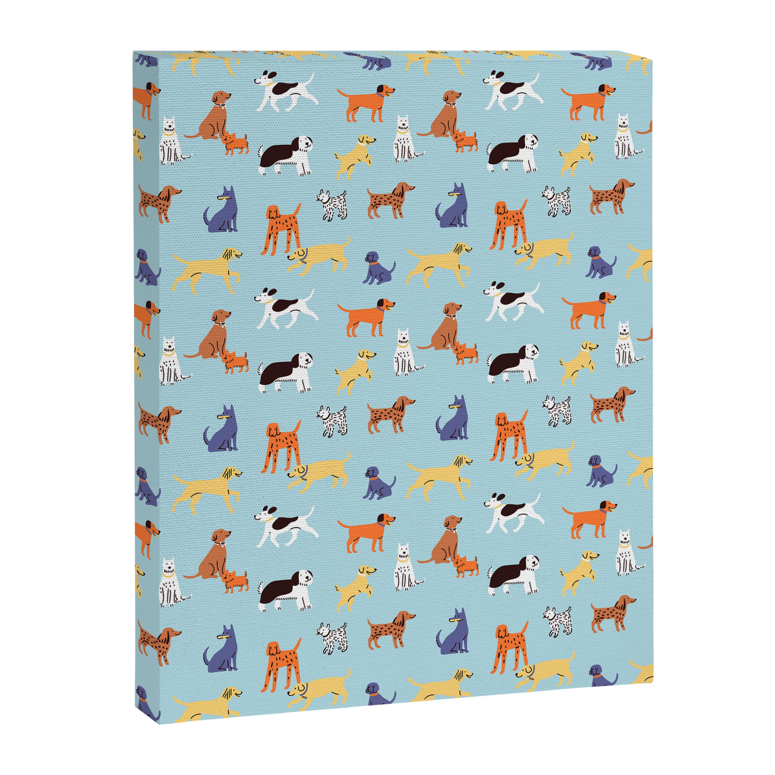 Funny dog animal cartoon art pattern Canvas Print Gallery Image 6
