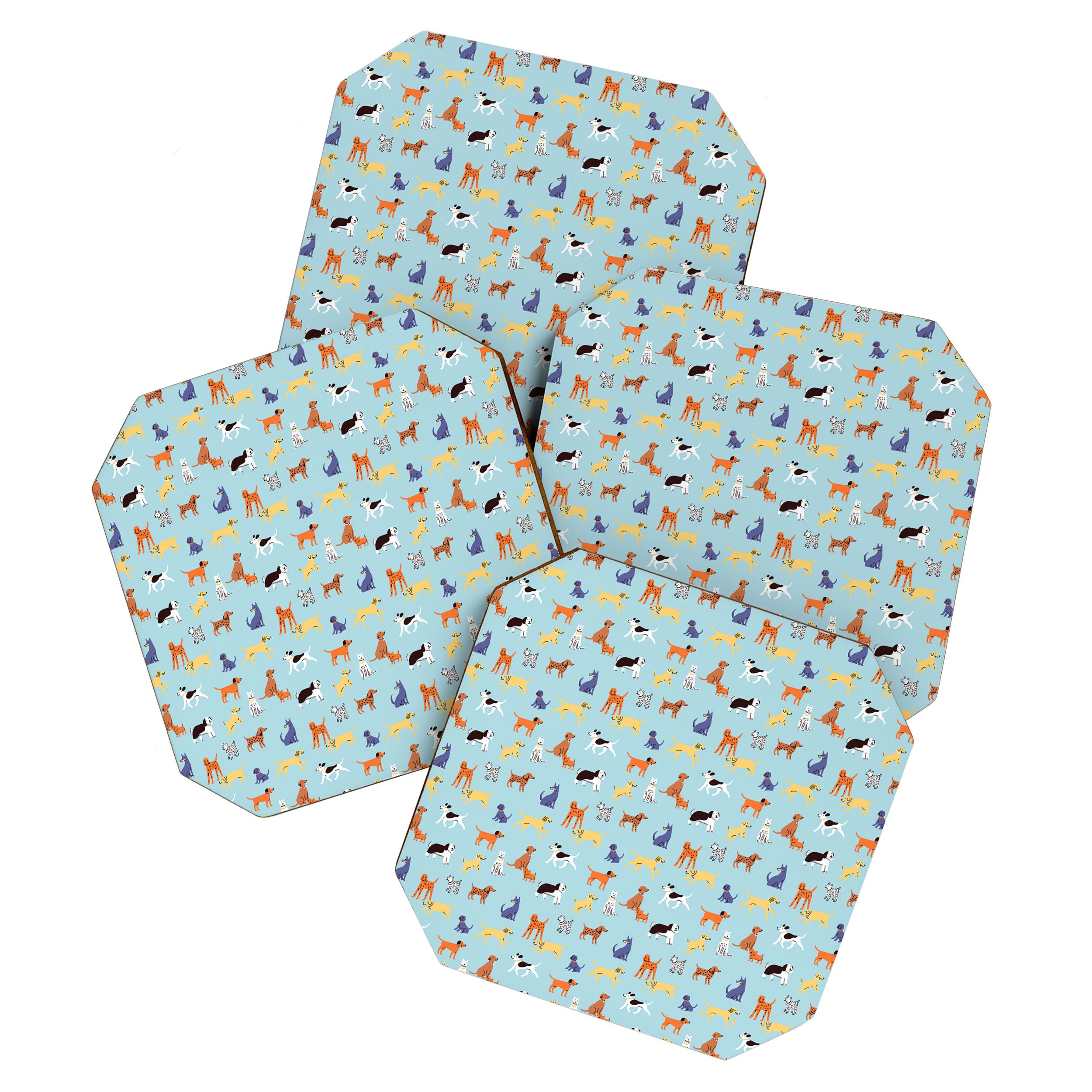 Funny dog animal cartoon art pattern Coaster Gallery Image 1