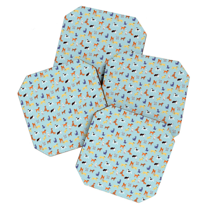 Funny dog animal cartoon art pattern Coaster Gallery Image 1
