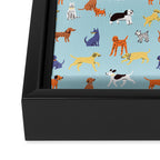 Funny dog animal cartoon art pattern Framed Canvas Print Gallery Image 3