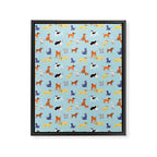 Funny dog animal cartoon art pattern Framed Canvas Print Gallery Image 6