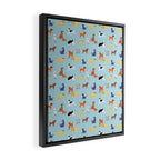 Funny dog animal cartoon art pattern Framed Canvas Print Gallery Image 2