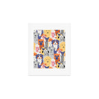Funny dog animal pet cartoon crowd texture Art Print Gallery Image 1