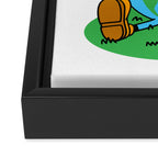 Funny earth planet cartoon mascot character  Framed Canvas Print Gallery Image 3