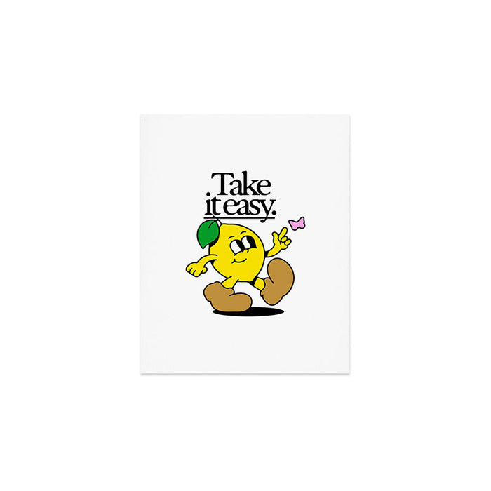 Funny lemon cartoon mascot character  Art Print Gallery Image 1