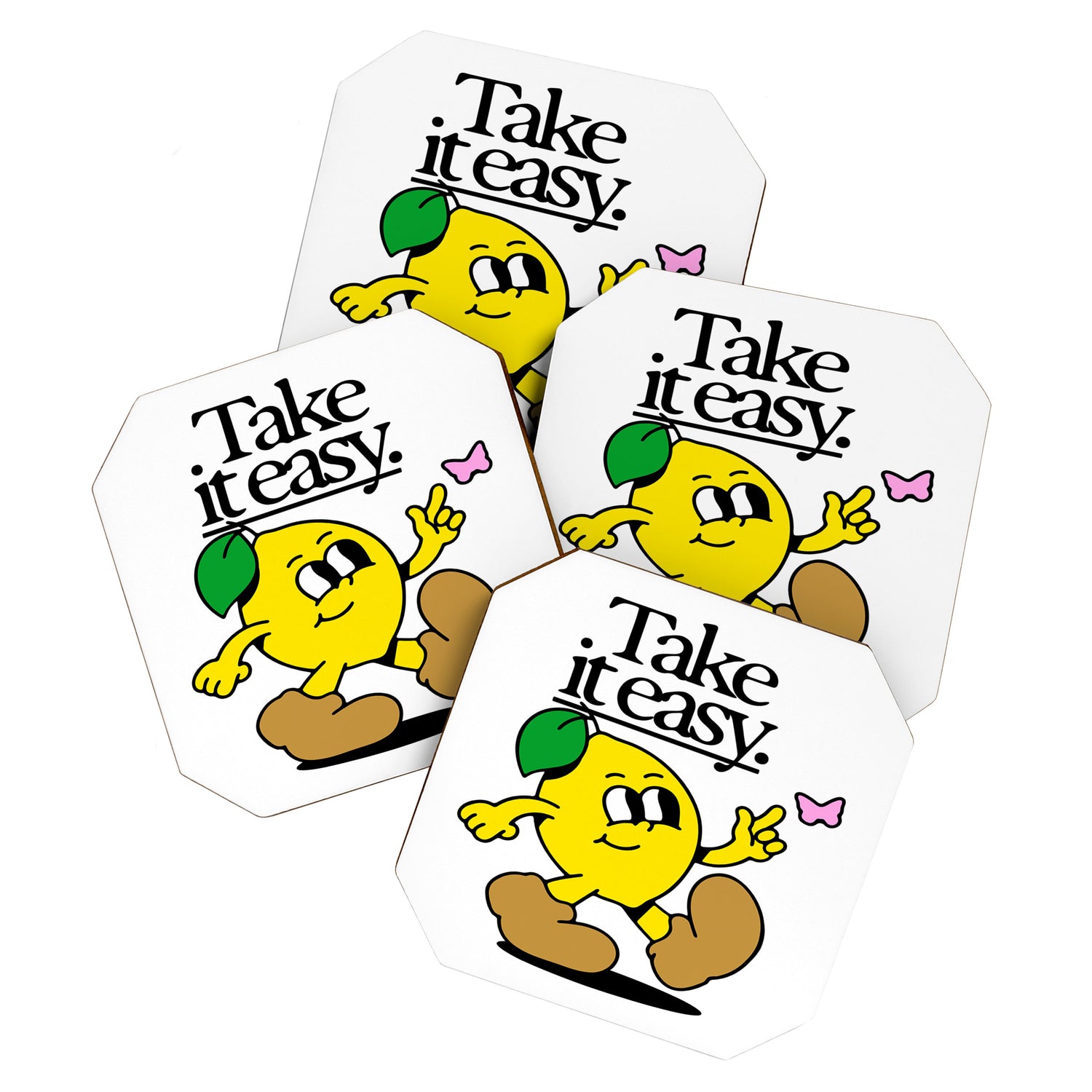 Funny lemon cartoon mascot character  Coaster Gallery Image 1