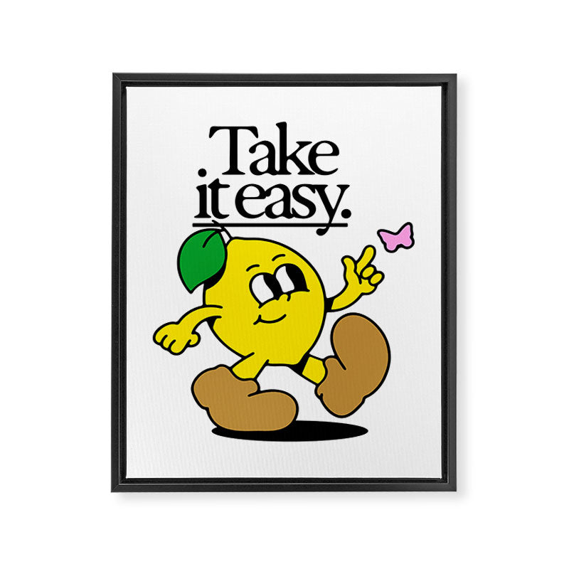 Funny lemon cartoon mascot character  Framed Canvas Print Gallery Image 6