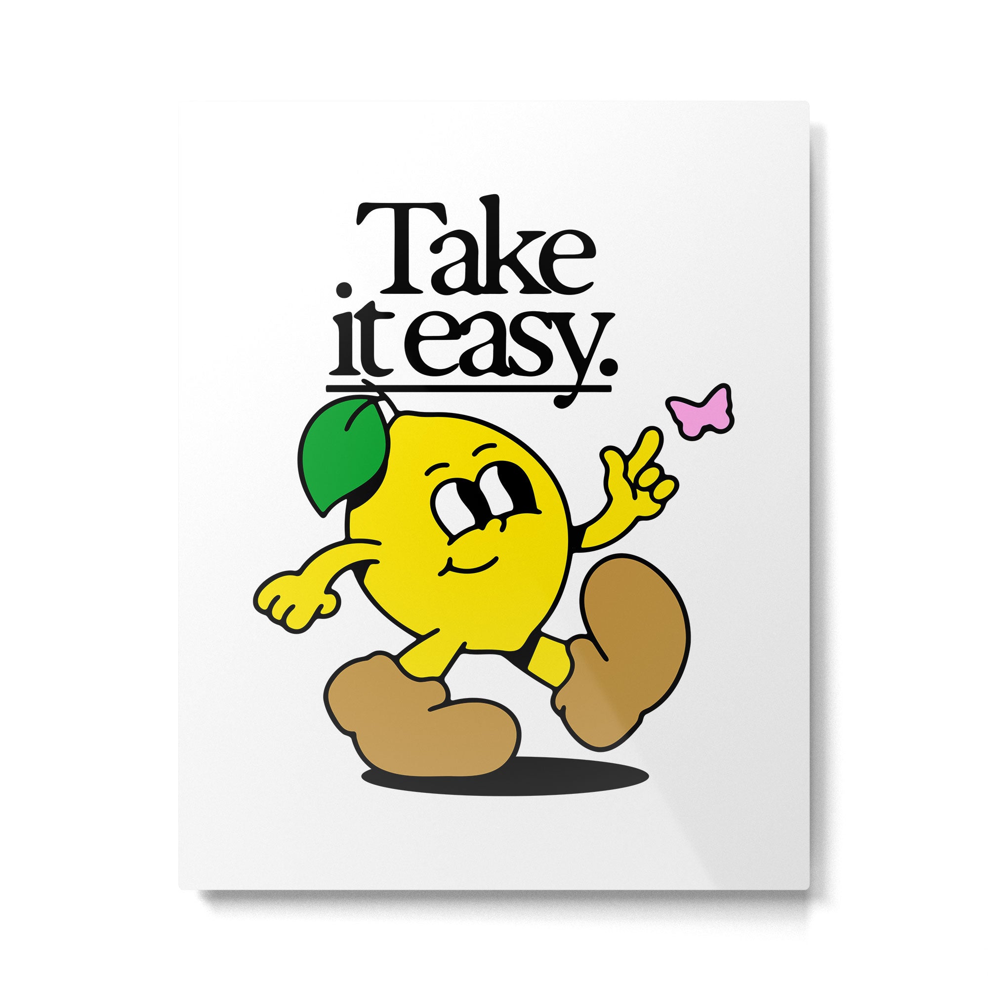 Funny lemon cartoon mascot character  Metal Print Gallery Image 4