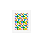 Funny melting smiling happy face colorful cartoon seamless pattern Art Print Gallery Image 1