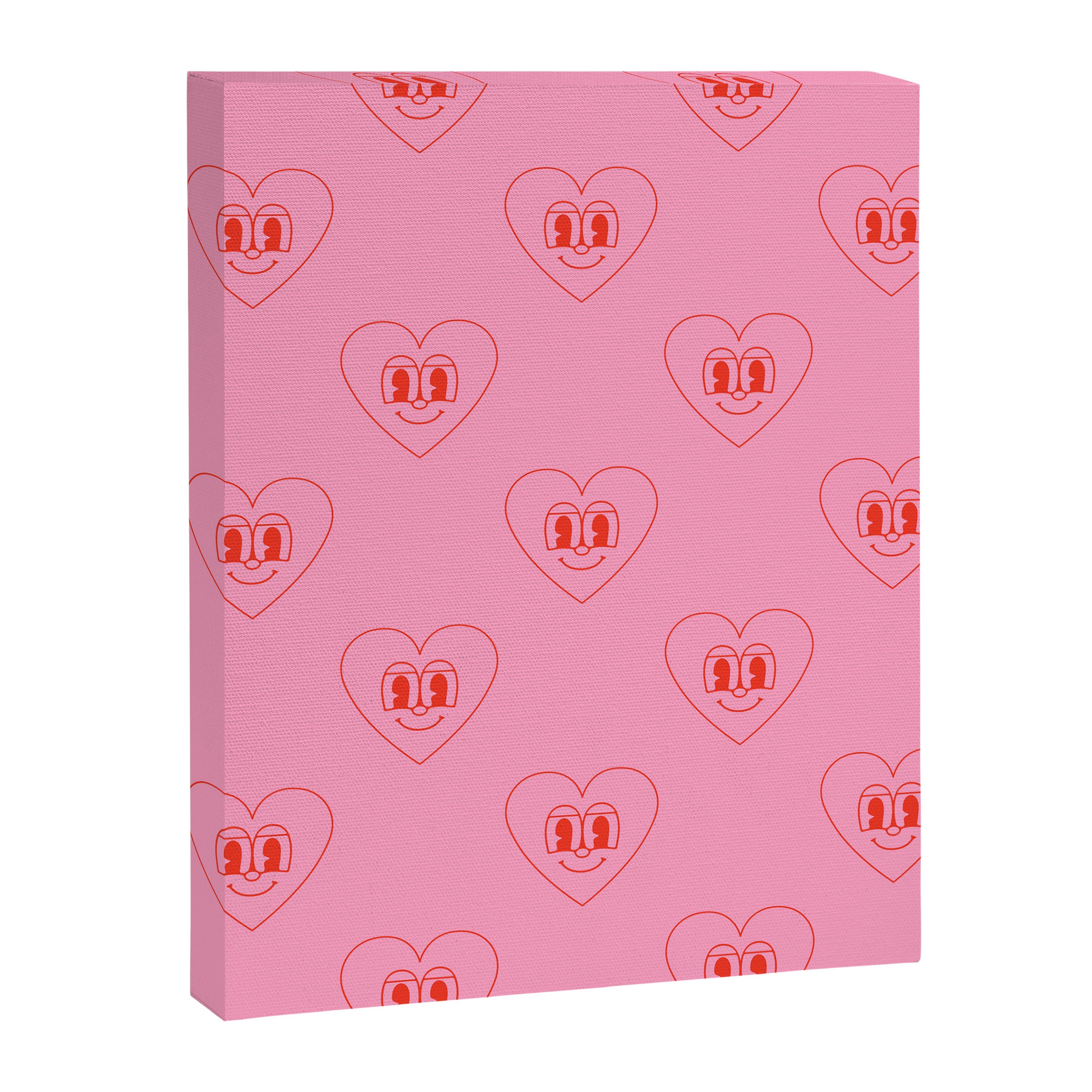 Funny red love heart cartoon pattern Canvas Print Gallery Image 8