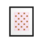 Funny retro flower cartoon checkered pattern Framed Art Print Gallery Image 6