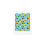 Funny retro lemon cartoon character pattern Art Print Gallery Image 1
