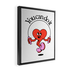 Funny retro love heart cartoon mascot character  Framed Canvas Print Gallery Image 2