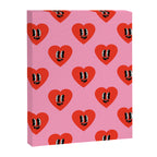 Funny retro love heart cartoon pattern Canvas Print Gallery Image 8