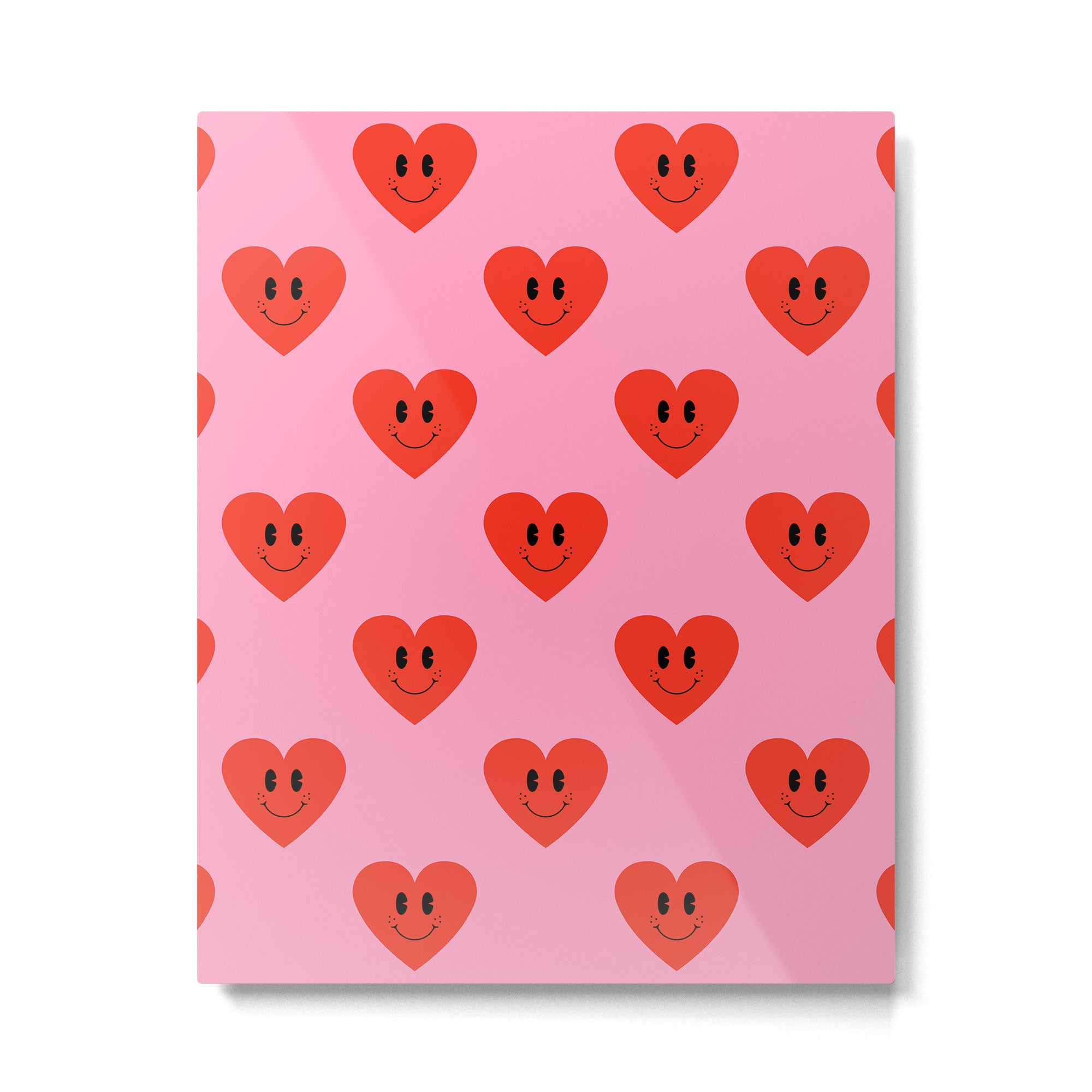 Funny retro love heart cartoon pattern Metal Print Gallery Image 6