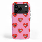 Funny retro love heart cartoon pattern iPhone Case Gallery Image 1