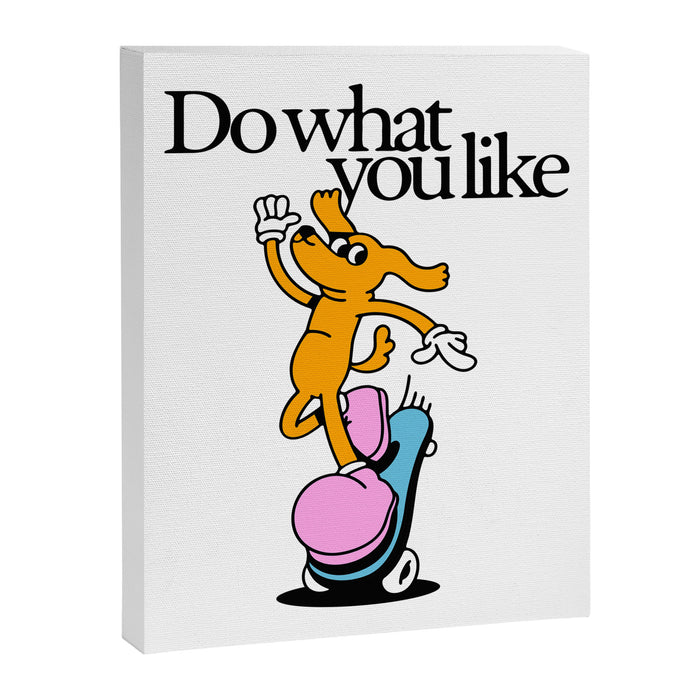 Funny retro skater dog cartoon mascot character  Canvas Print Gallery Image 1