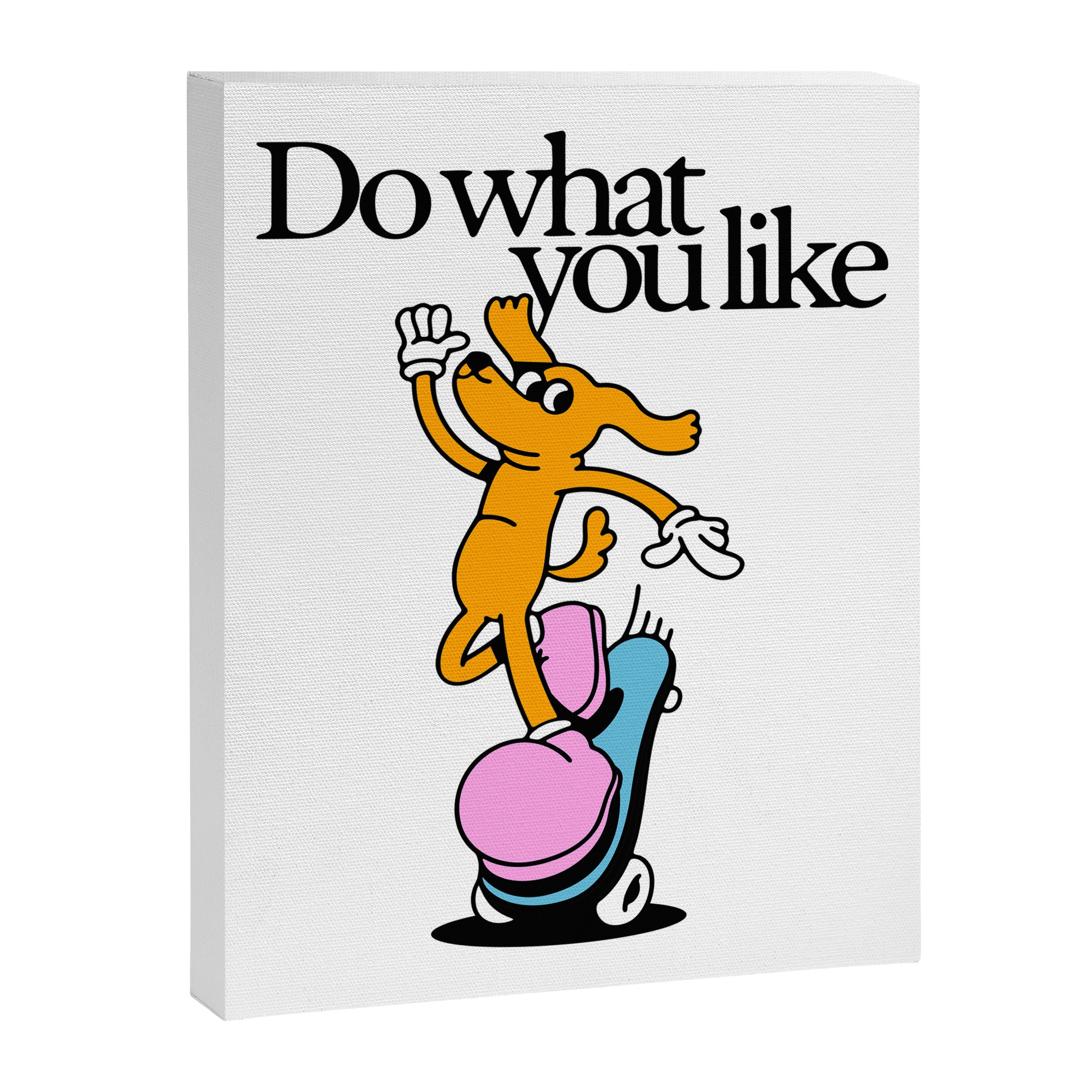 Funny retro skater dog cartoon mascot character  Canvas Print Gallery Image 6