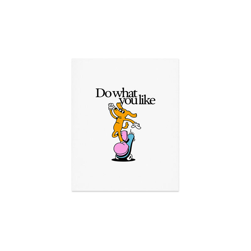 Funny retro skater dog cartoon mascot character  Art Print Gallery Image 1