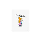 Funny retro skater dog cartoon mascot character  Art Print Gallery Image 1