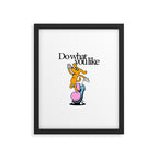 Funny retro skater dog cartoon mascot character  Framed Art Print Gallery Image 5