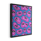 Funny retro smiling face cartoon pattern Framed Canvas Print Gallery Image 2