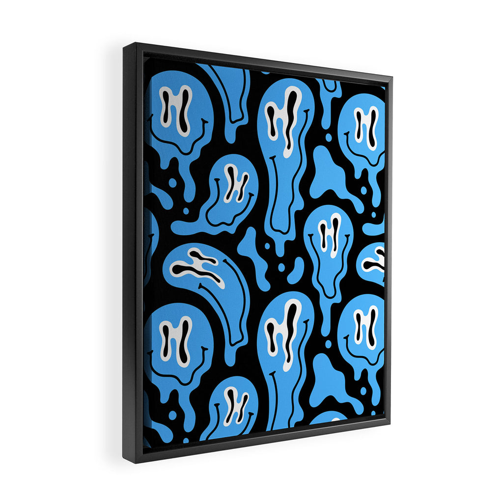 Funny smiling face pattern Framed Canvas Print Gallery Image 2