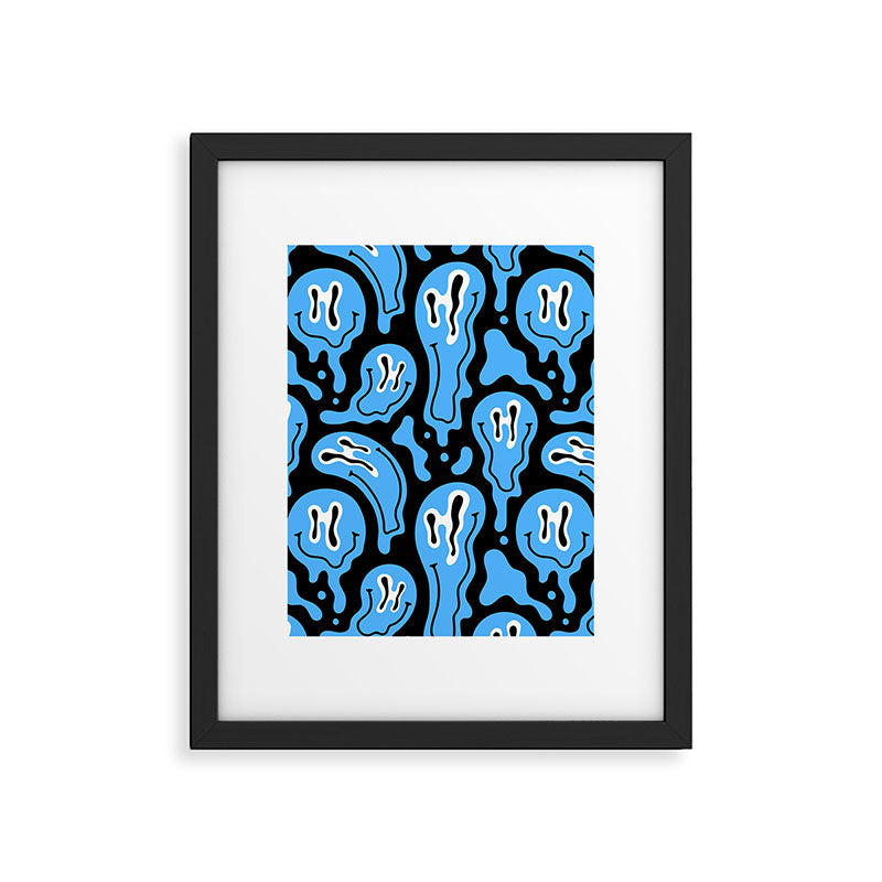 Funny smiling face pattern Framed Art Print Gallery Image 6