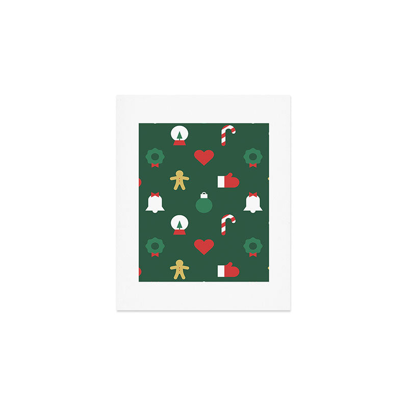 Geometric christmas decoration pattern Art Print Gallery Image 1