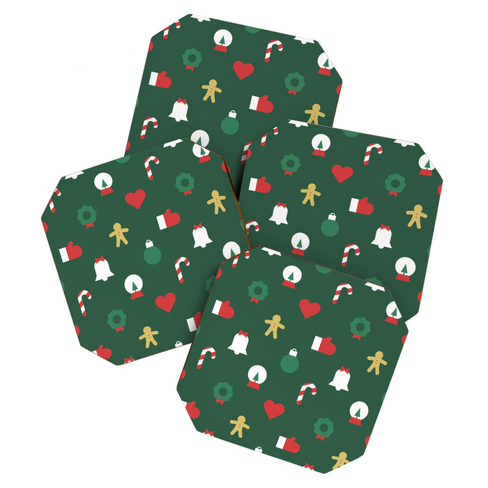 Geometric christmas decoration pattern Coaster Gallery Image 1