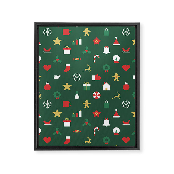 Geometric christmas decoration pattern Framed Canvas Print Gallery Image 1