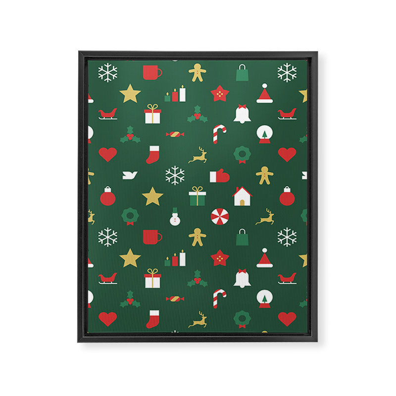 Geometric christmas decoration pattern Framed Canvas Print Gallery Image 8
