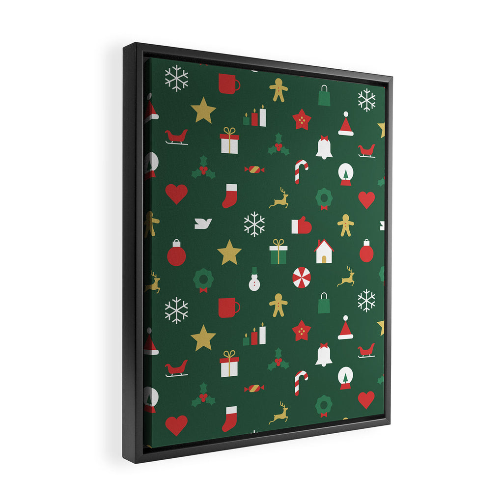 Geometric christmas decoration pattern Framed Canvas Print Gallery Image 2