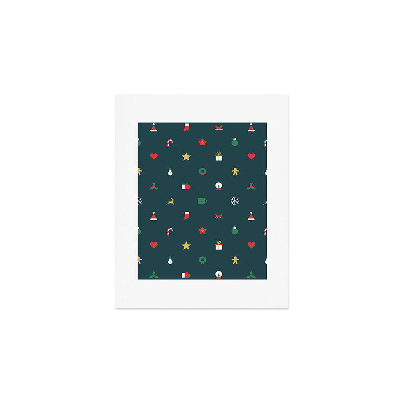 Geometric christmas decoration pattern Art Print Gallery Image 1