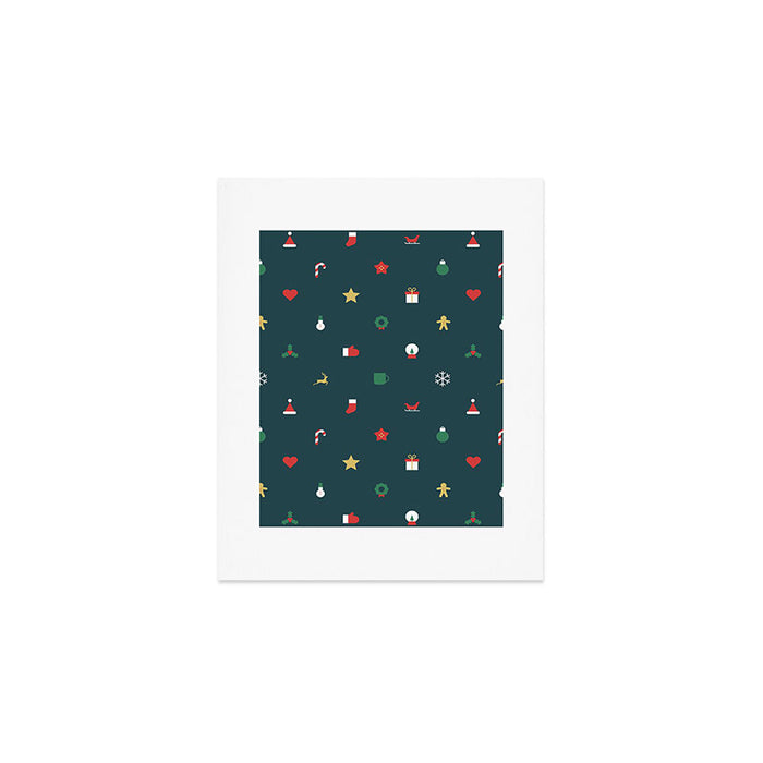 Geometric christmas decoration pattern Art Print Gallery Image 1