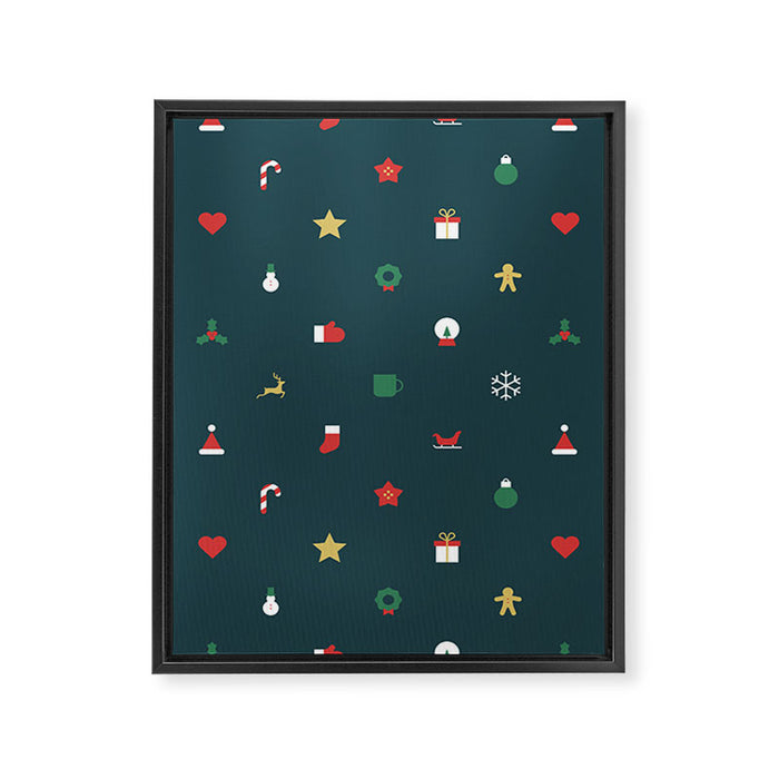 Geometric christmas decoration pattern Framed Canvas Print Gallery Image 1