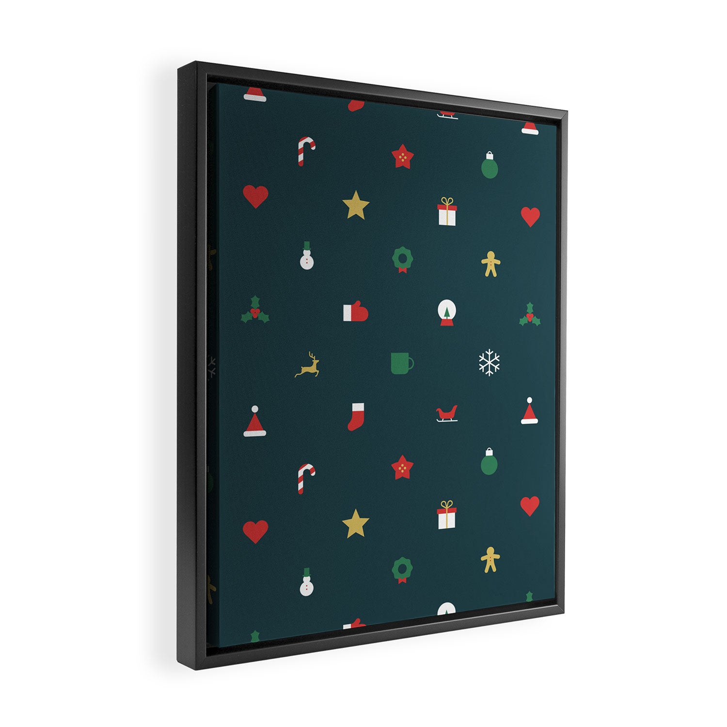 Geometric christmas decoration pattern Framed Canvas Print Gallery Image 2