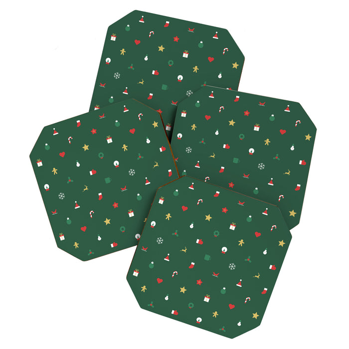 Geometric christmas decoration pattern Coaster Gallery Image 1