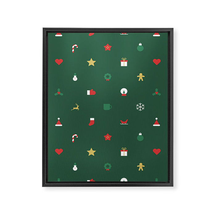Geometric christmas decoration pattern Framed Canvas Print Gallery Image 1