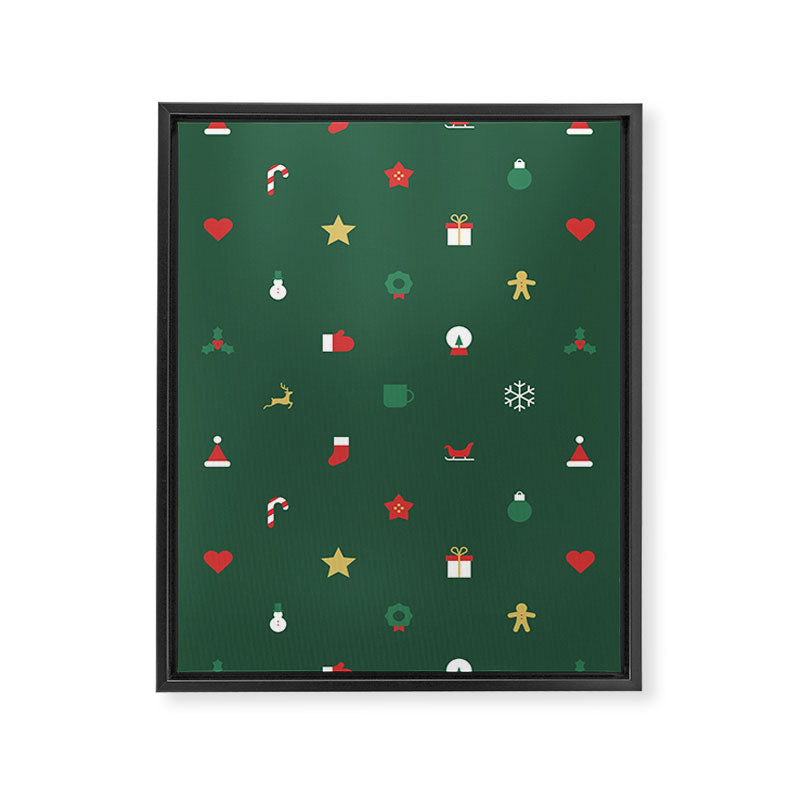 Geometric christmas decoration pattern Framed Canvas Print Gallery Image 8