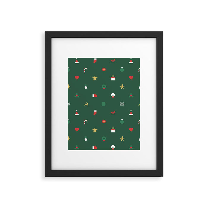Geometric christmas decoration pattern Framed Art Print Gallery Image 1