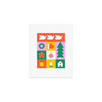 Geometric christmas holiday mosaic art Art Print Gallery Image 1