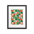 Geometric christmas holiday mosaic pattern Framed Art Print Gallery Image 6