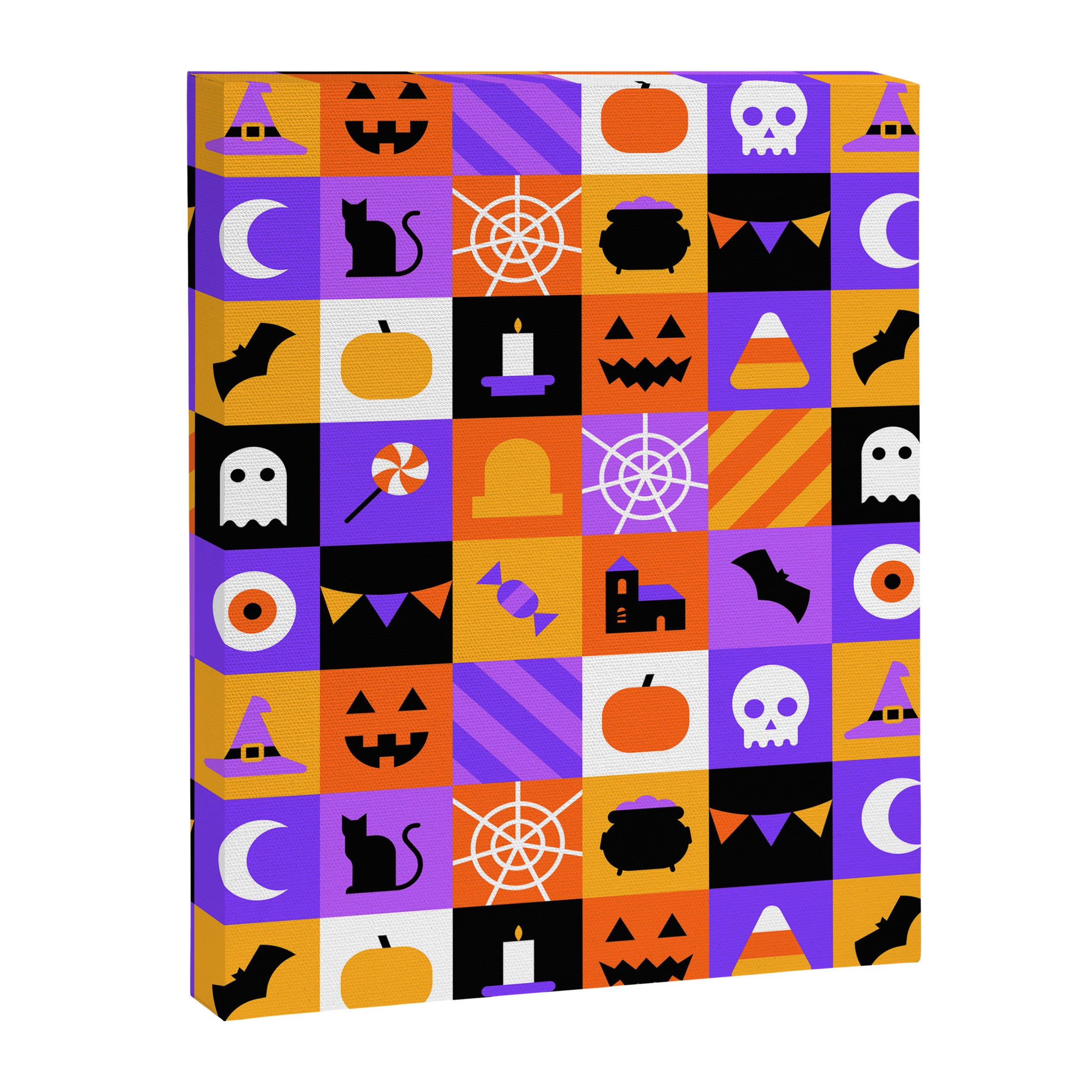Geometric halloween mosaic pattern Canvas Print Gallery Image 8