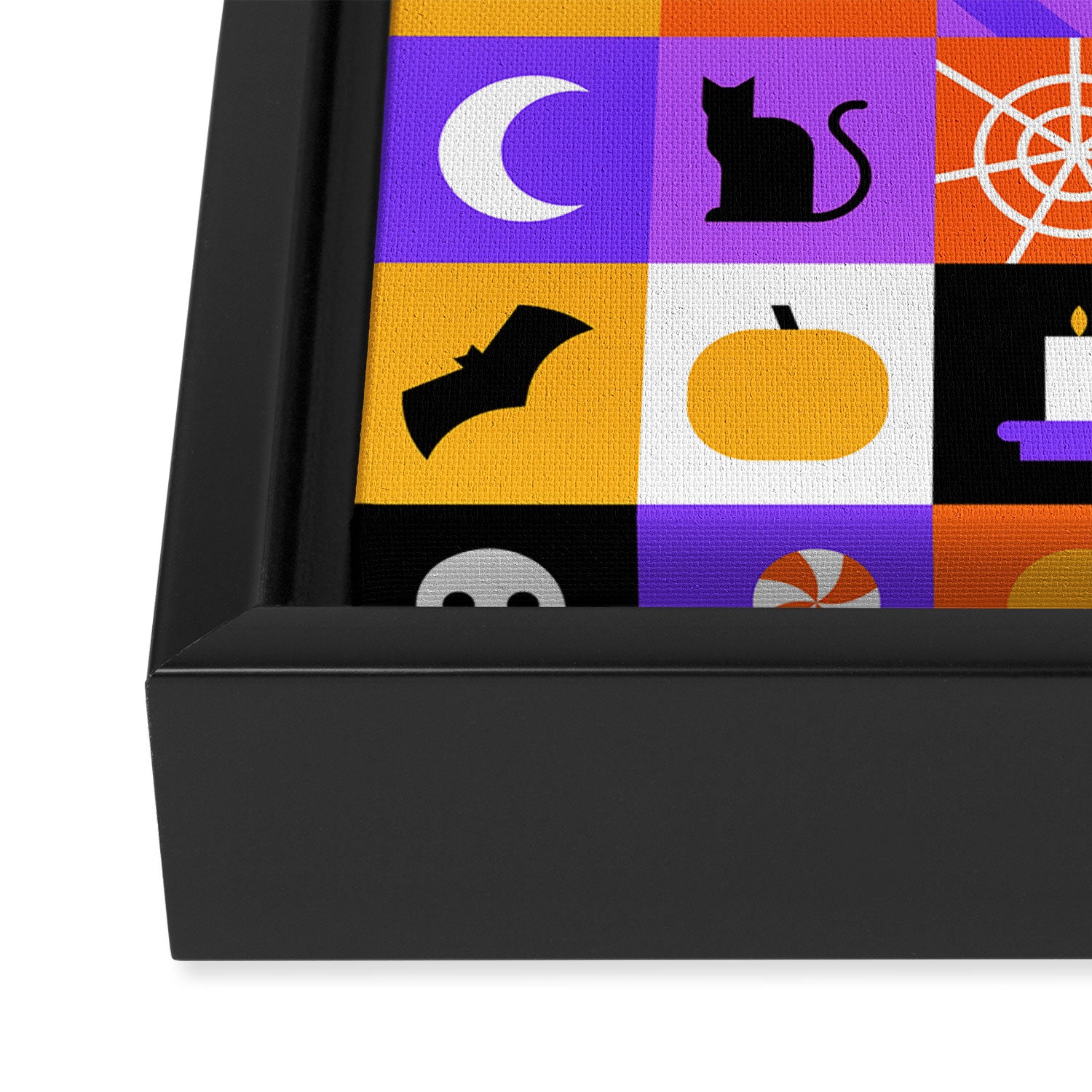 Geometric halloween mosaic pattern Framed Canvas Print Gallery Image 3