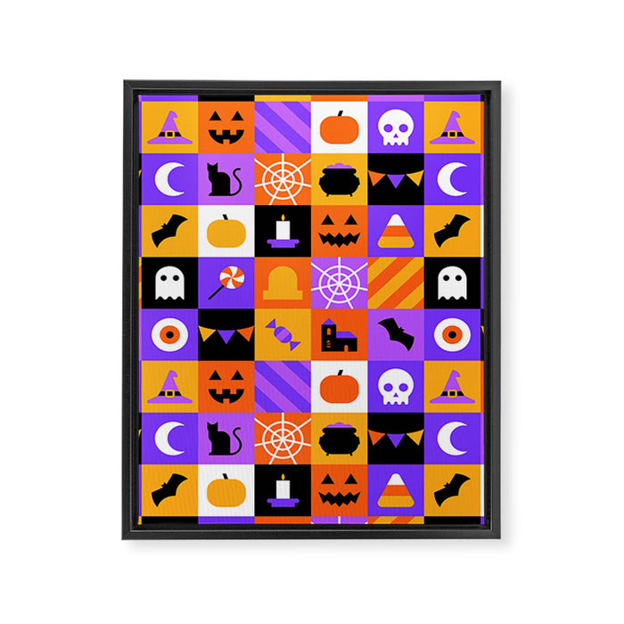 Geometric halloween mosaic pattern Framed Canvas Print Gallery Image 1