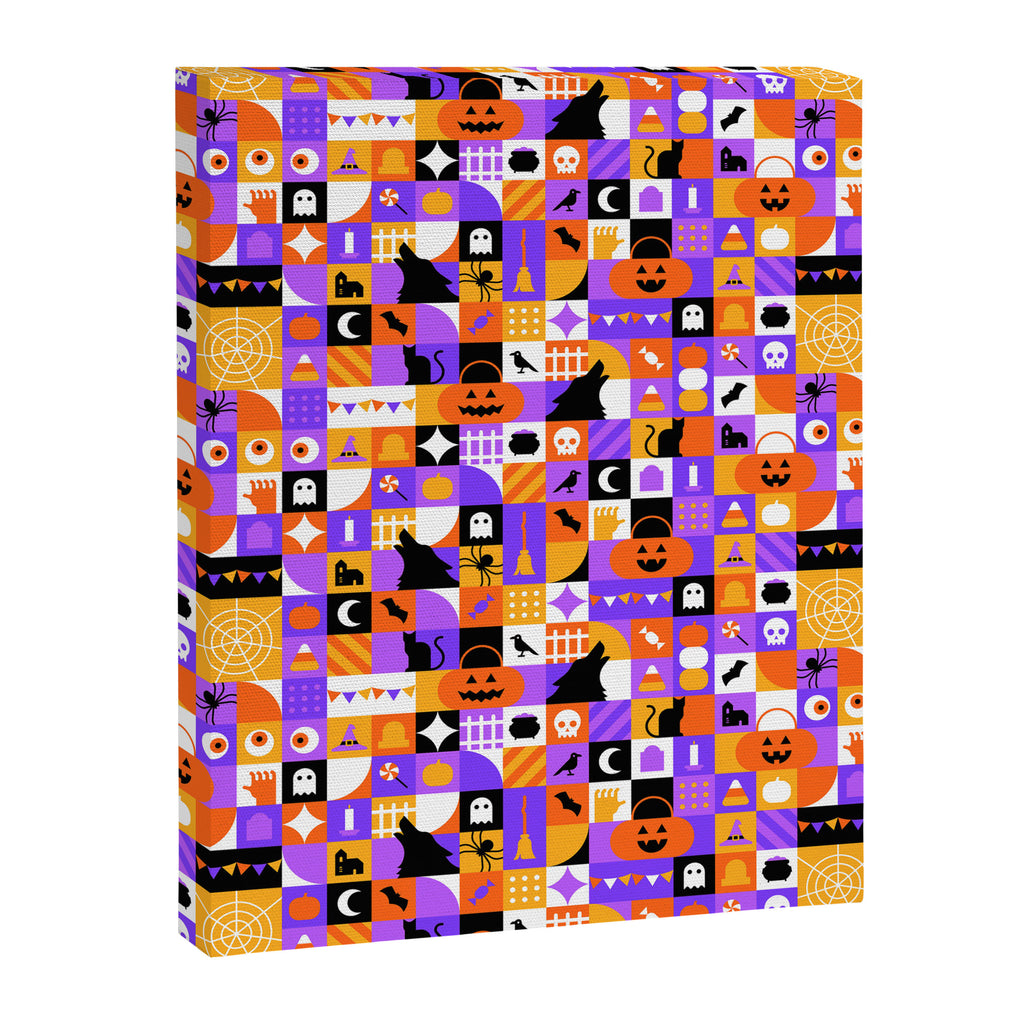 Geometric halloween mosaic pattern Canvas Print Gallery Image 8