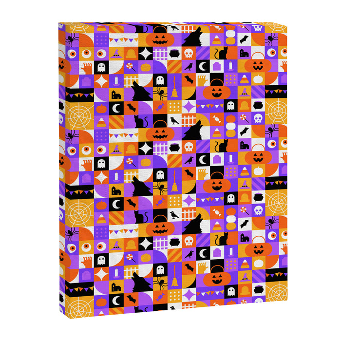 Geometric halloween mosaic pattern Canvas Print Gallery Image 1