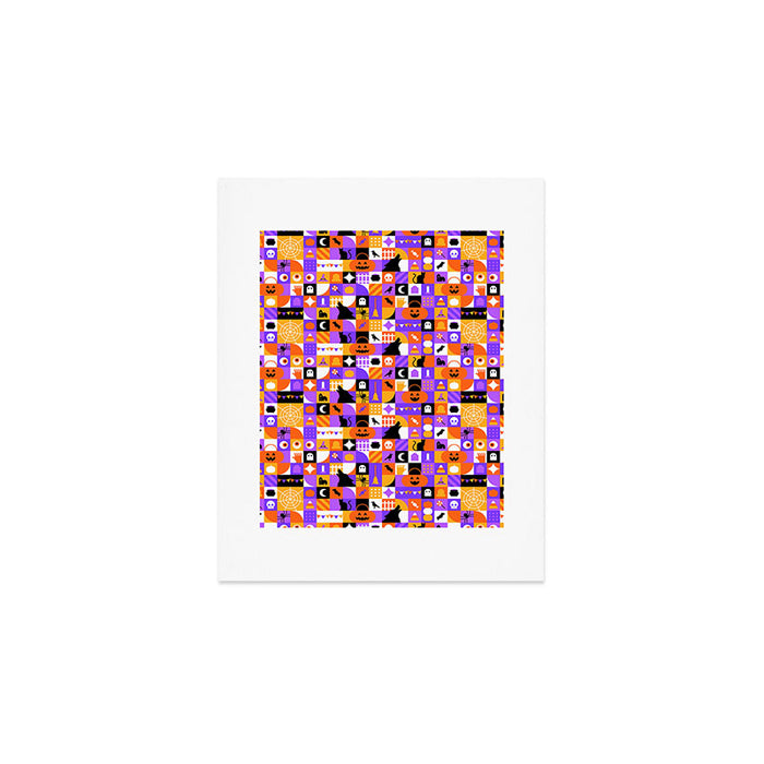 Geometric halloween mosaic pattern Art Print Gallery Image 1