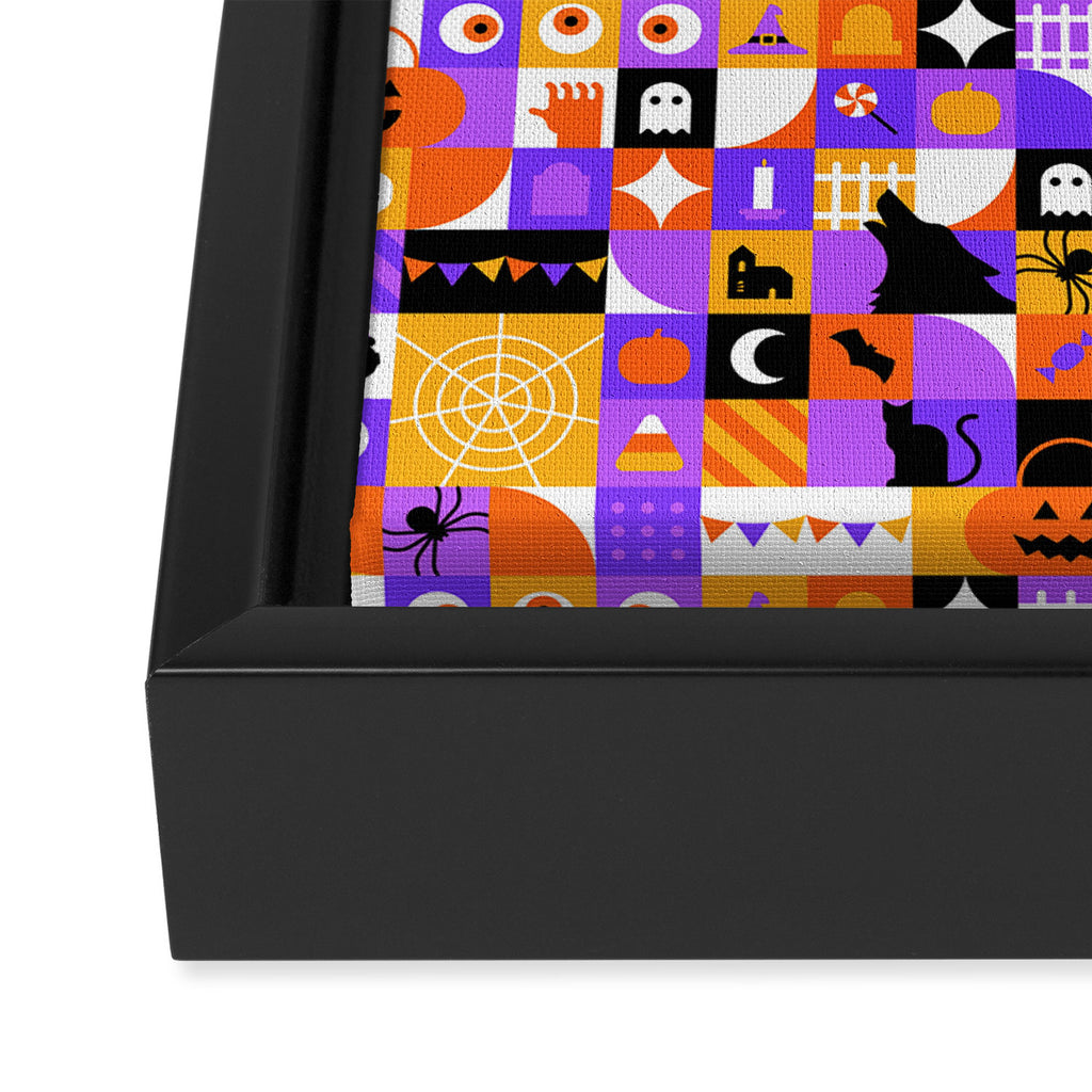 Geometric halloween mosaic pattern Framed Canvas Print Gallery Image 3